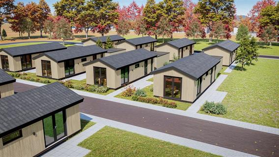 De nieuwe locatie achter de bouwhekken ligt klaar voor uitvoering Woonwagenlocatie Johan Willem Frisostraat Sneek